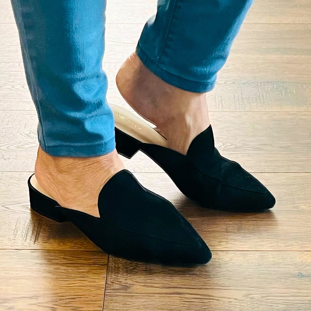 Cole Haan Black Suede Mules Sz 8.5